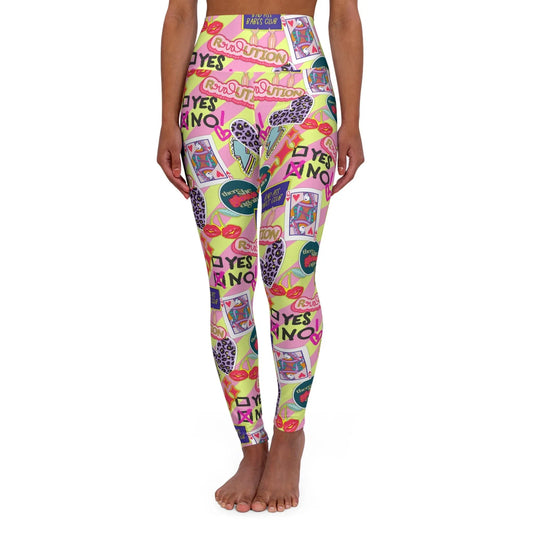Girl Power Revolution High Waisted Yoga Leggings - XS - All Over Prints