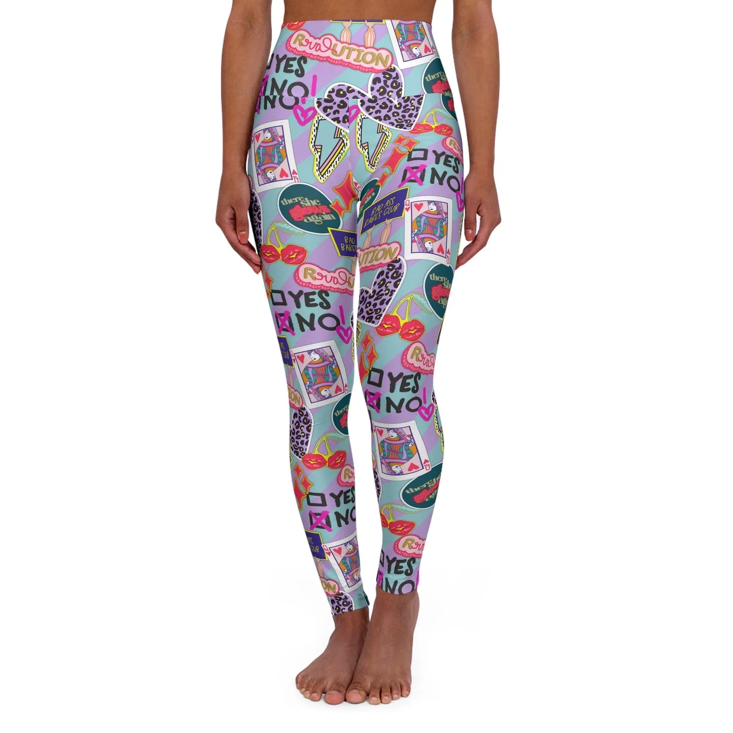 Girl Power Revolution High Waisted Yoga Leggings - XS - All Over Prints