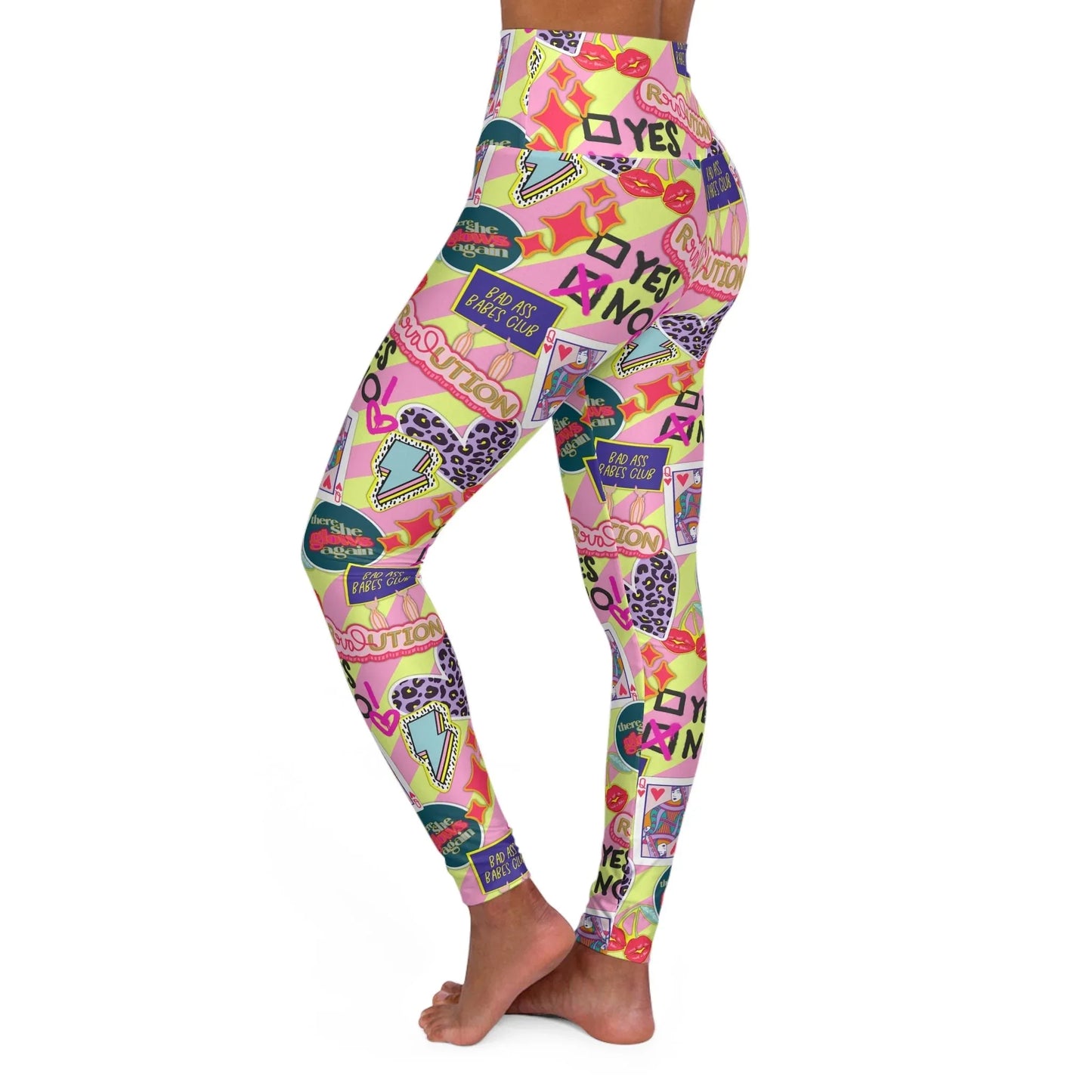 Girl Power Revolution High Waisted Yoga Leggings - All Over Prints