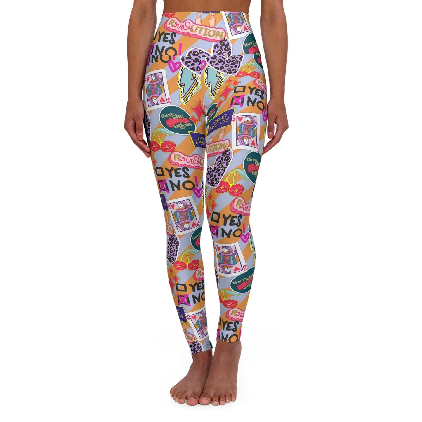 Girl Power Revolution High Waisted Yoga Leggings - XS - All Over Prints