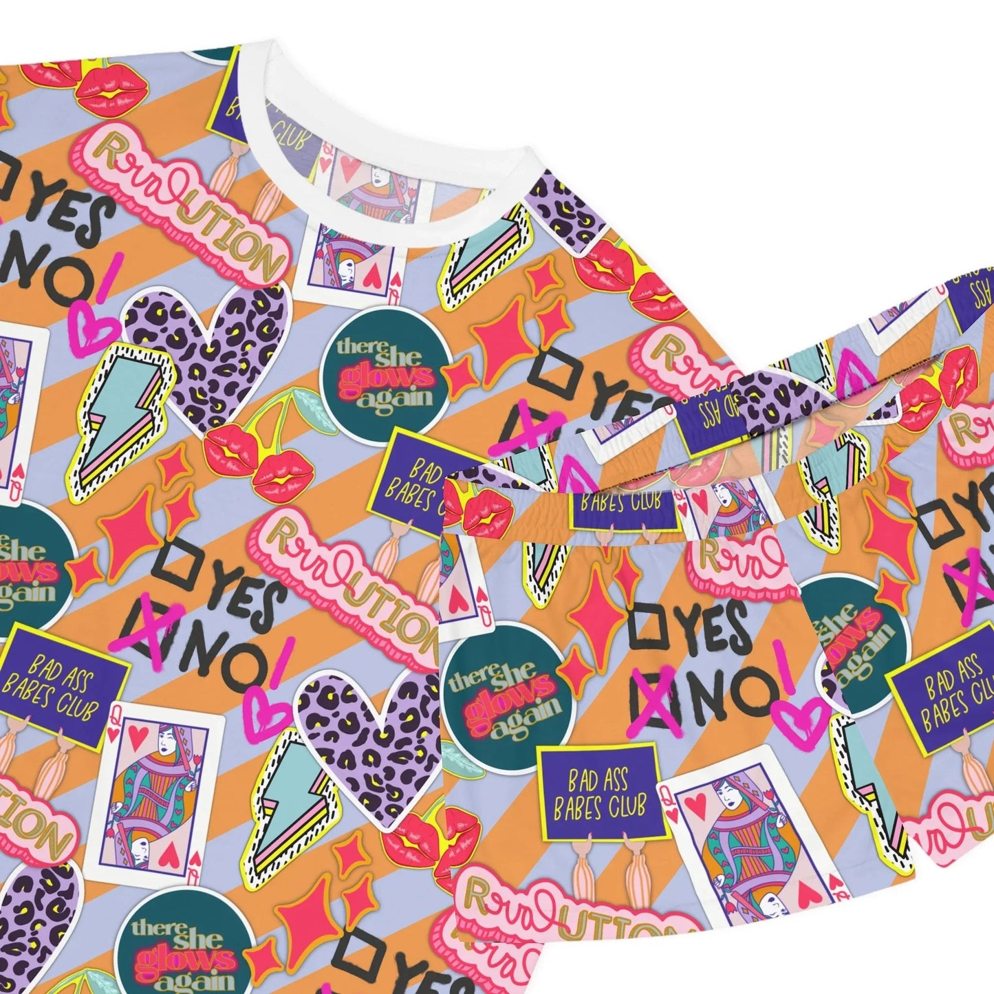 Girl Power Revolution Short Pajama Set - All Over Prints