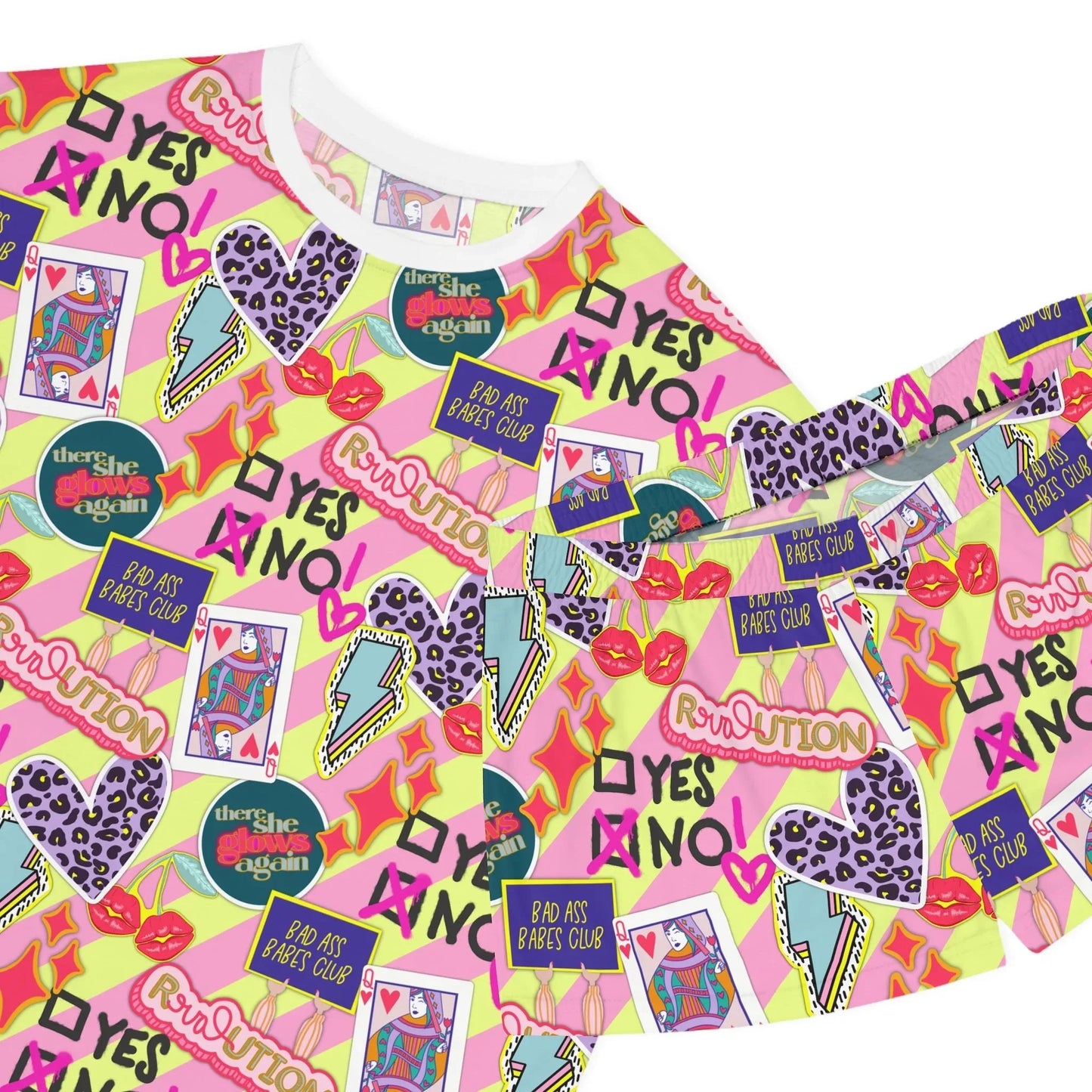 Girl Power Revolution Short Pajama Set - All Over Prints