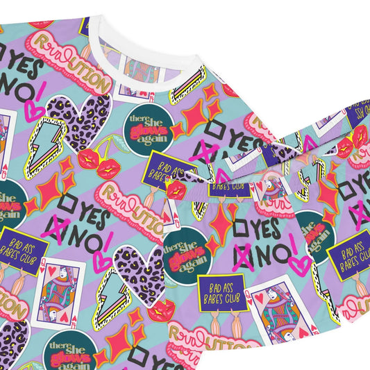 Girl Power Revolution Short Pajama Set - All Over Prints