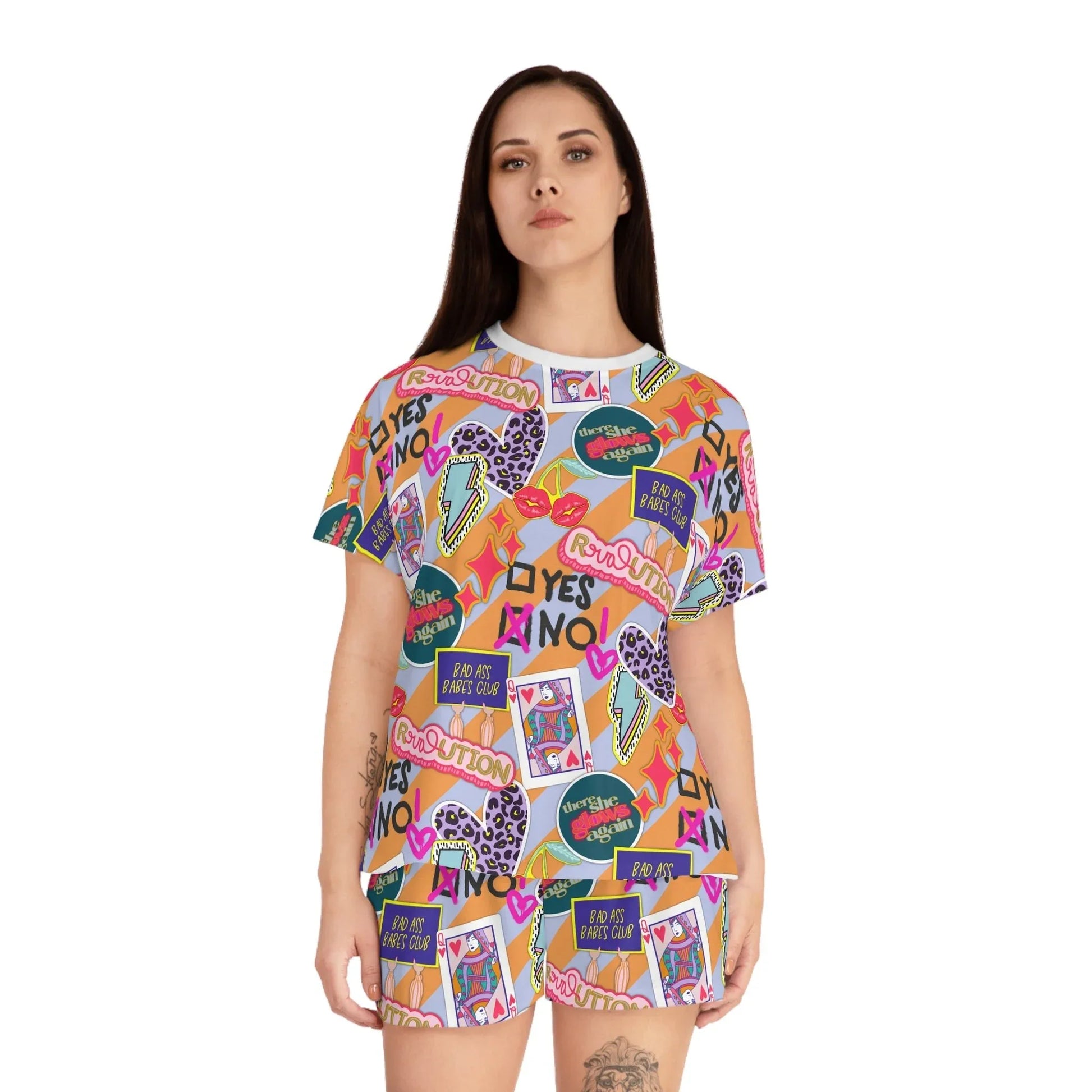 Girl Power Revolution Short Pajama Set - All Over Prints