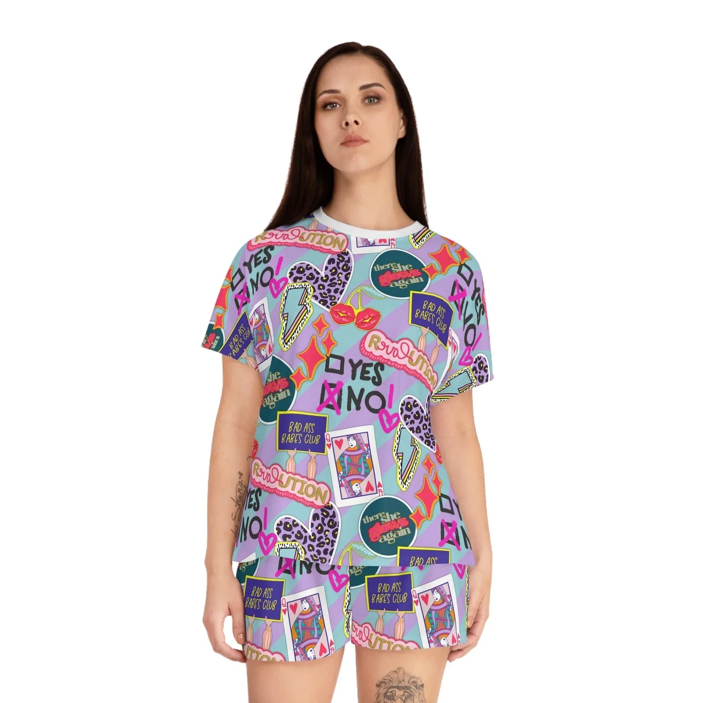 Girl Power Revolution Short Pajama Set - All Over Prints