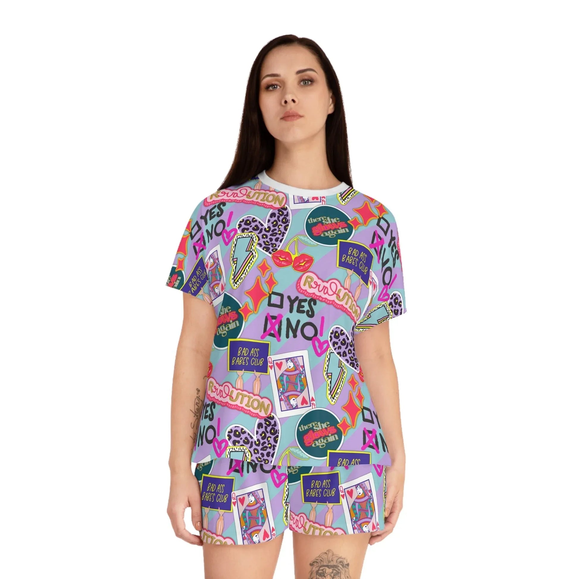 Girl Power Revolution Short Pajama Set - All Over Prints