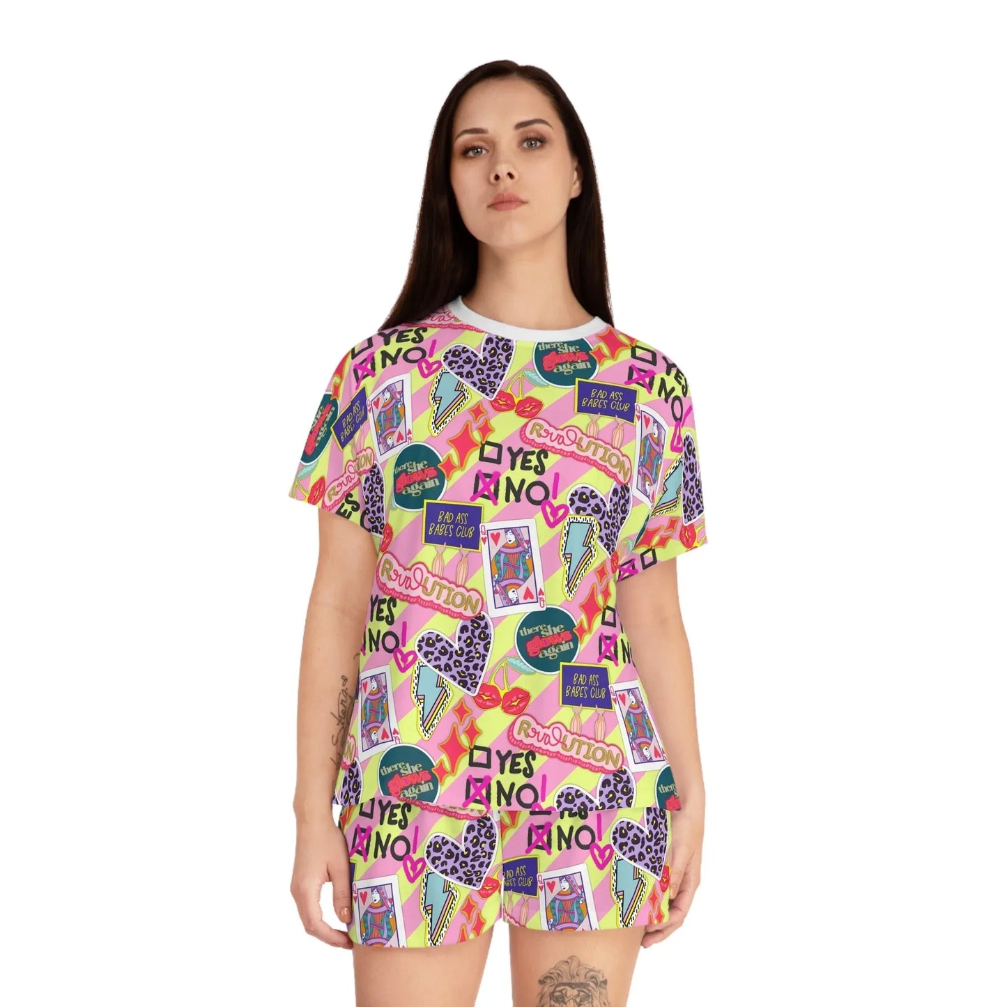 Girl Power Revolution Short Pajama Set - All Over Prints