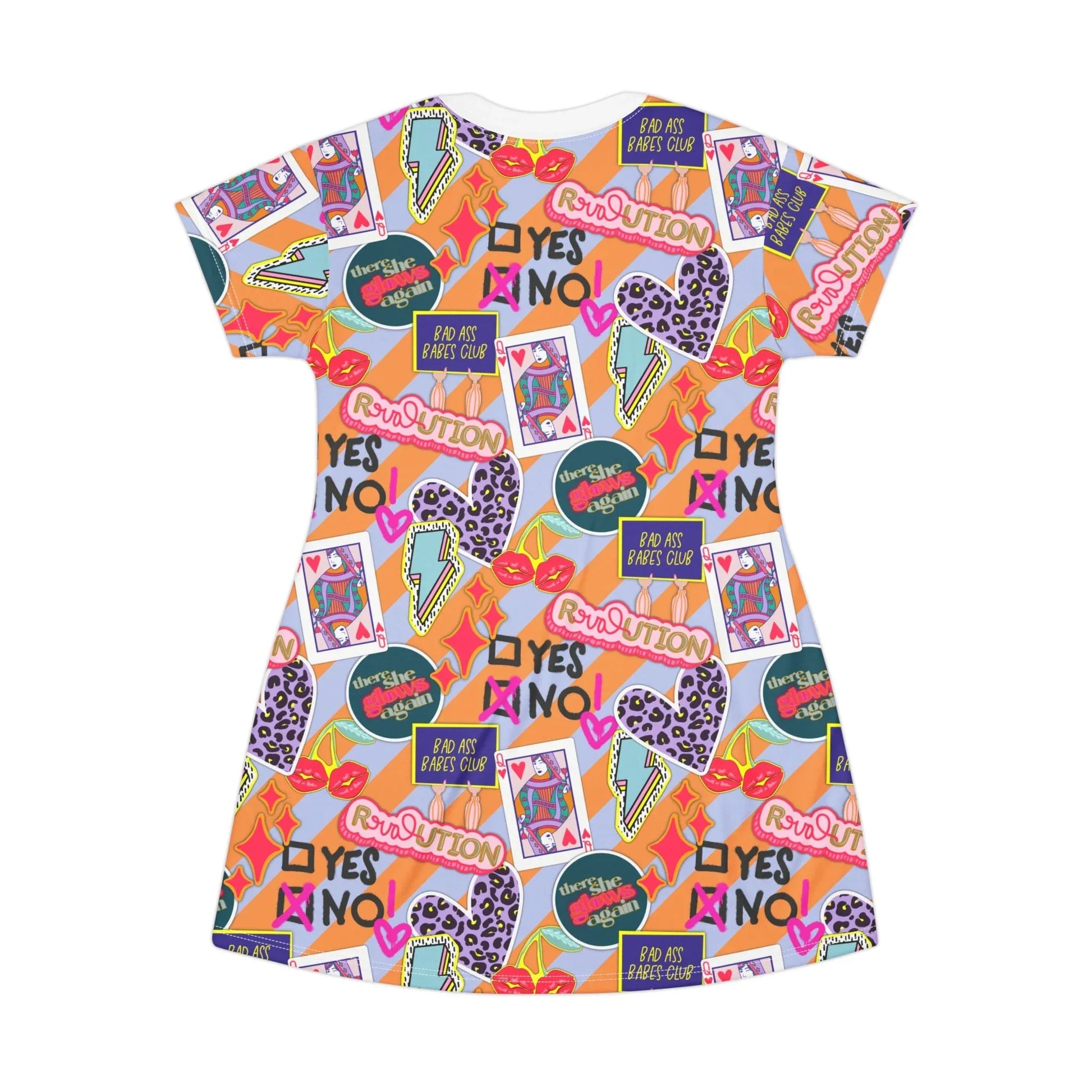 Girl Power Revolution T-Shirt Dress - All Over Prints