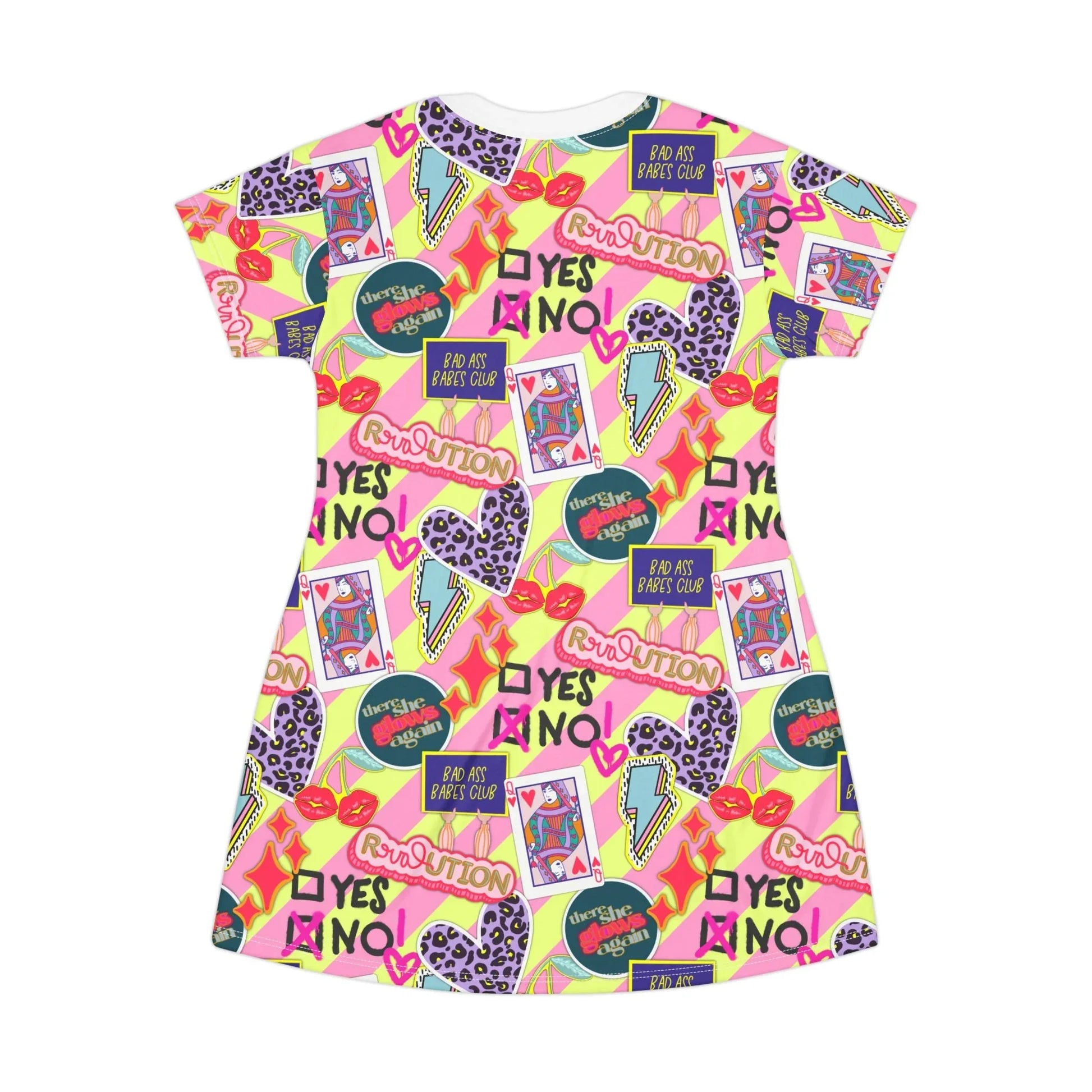 Girl Power Revolution T-Shirt Dress - All Over Prints