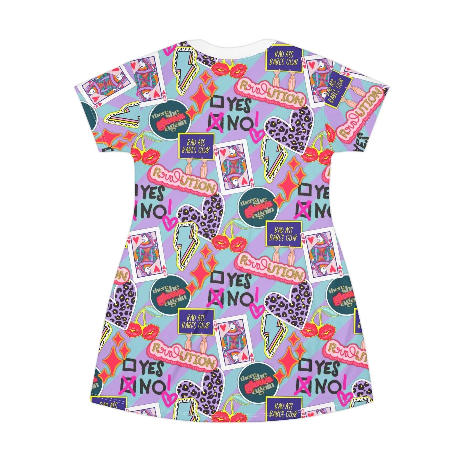 Girl Power Revolution T-Shirt Dress - All Over Prints