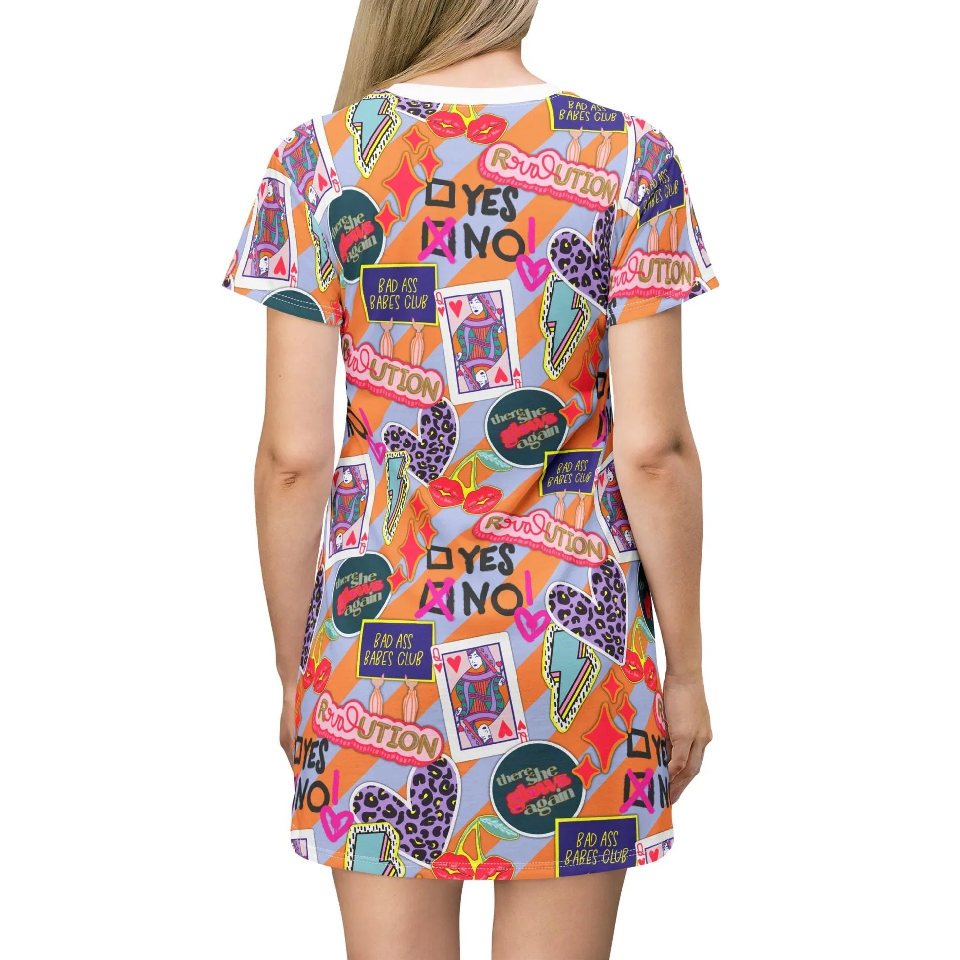 Girl Power Revolution T-Shirt Dress - All Over Prints