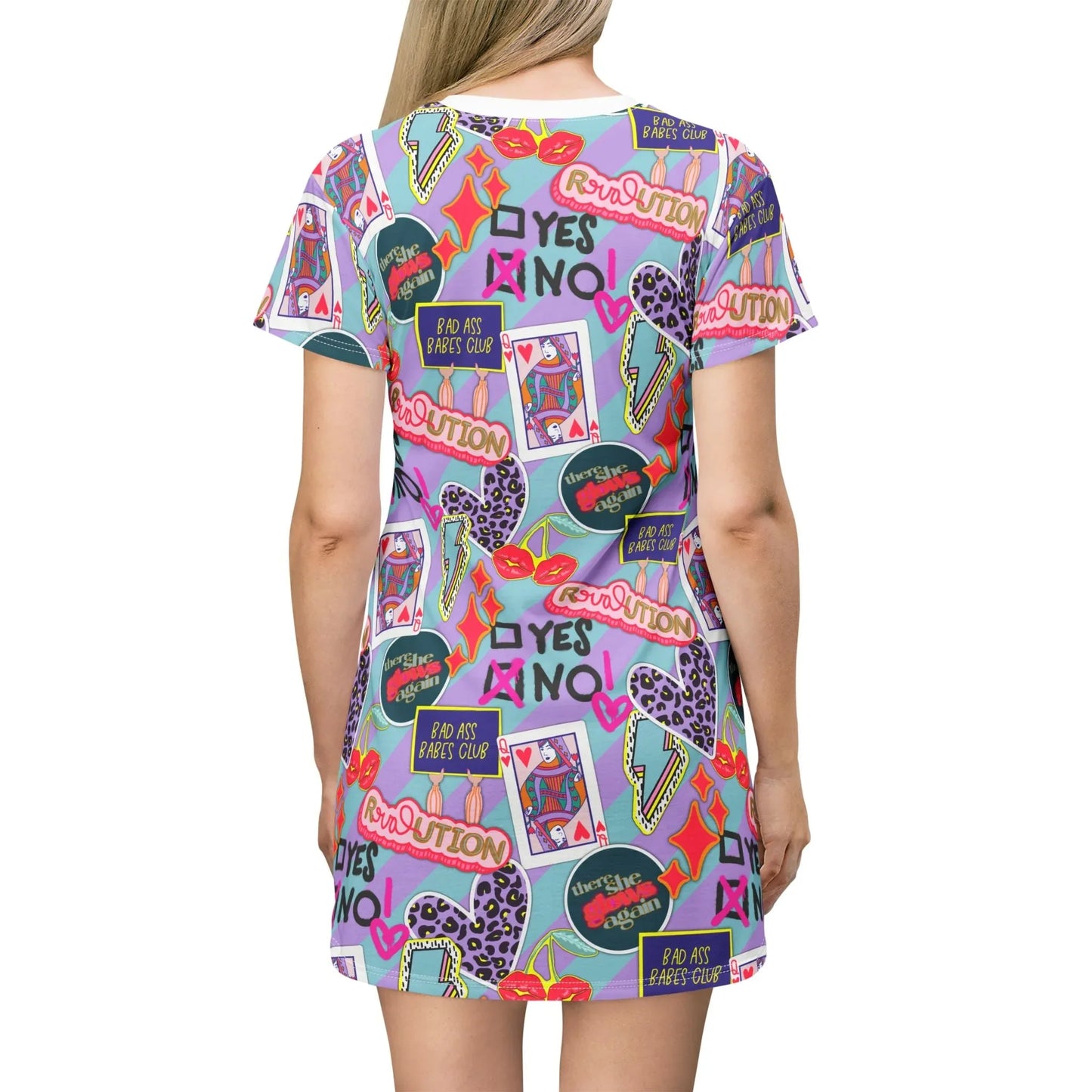 Girl Power Revolution T-Shirt Dress - All Over Prints