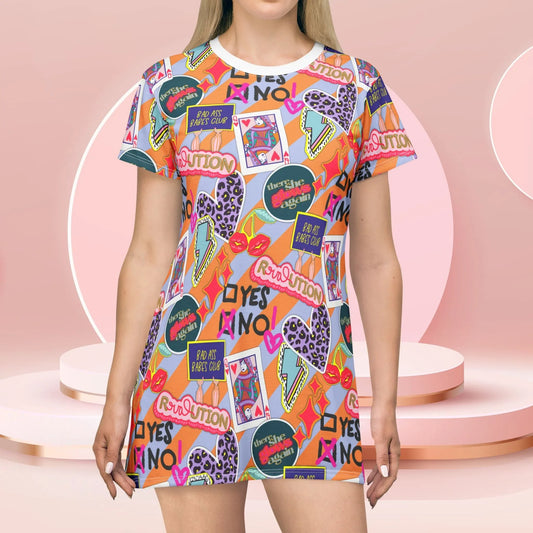 Girl Power Revolution T-Shirt Dress - XS - All Over Prints