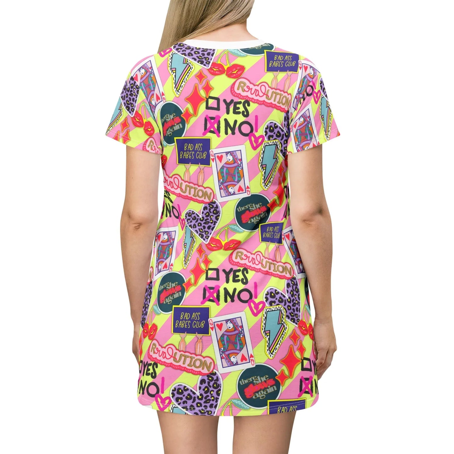 Girl Power Revolution T-Shirt Dress - All Over Prints