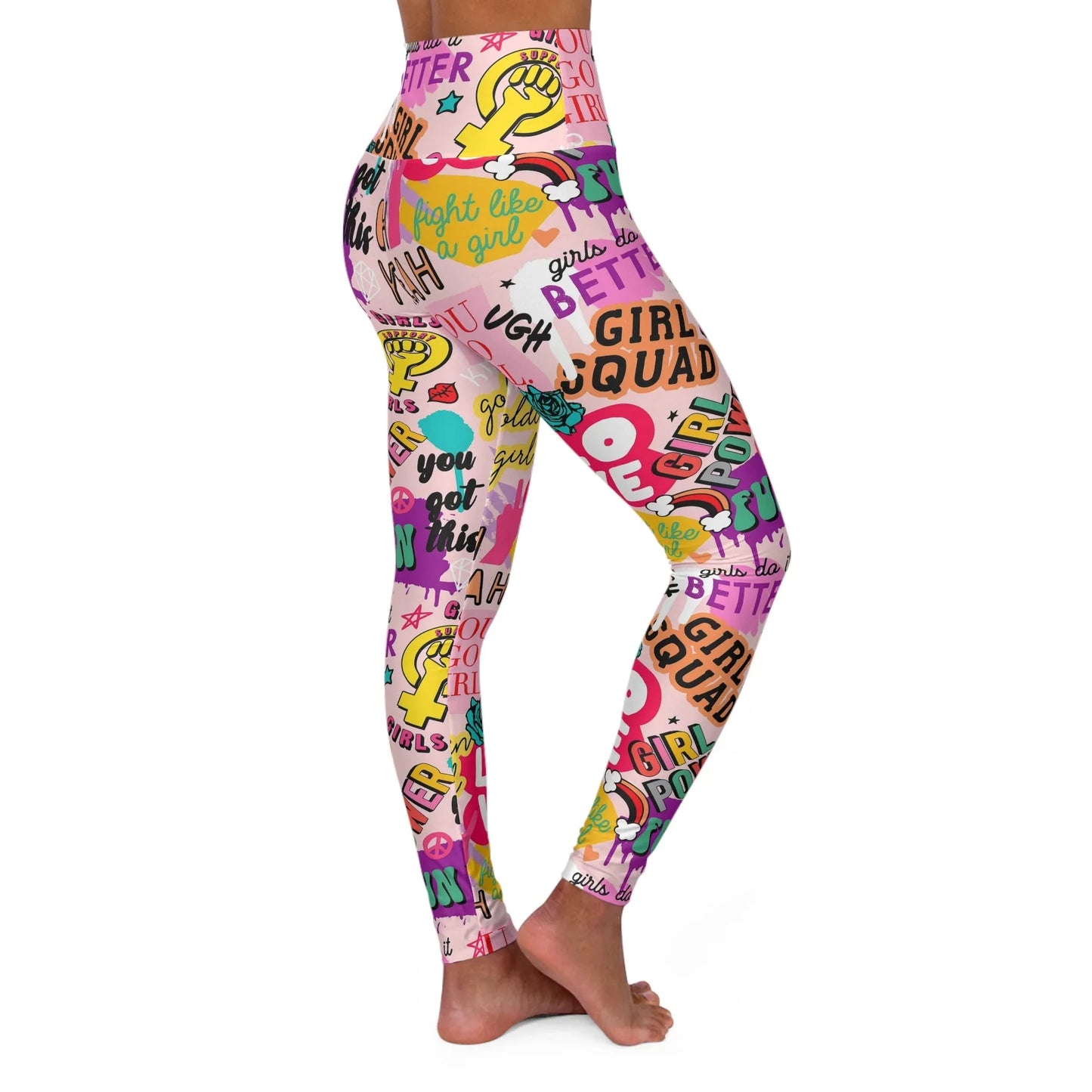 Girl Squad High Waisted Yoga Leggings - All Over Prints