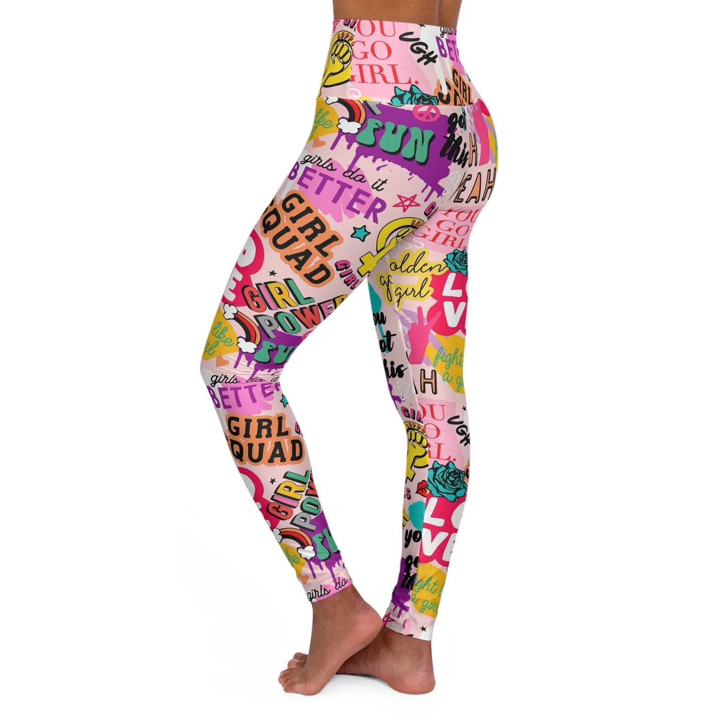 Girl Squad High Waisted Yoga Leggings - All Over Prints