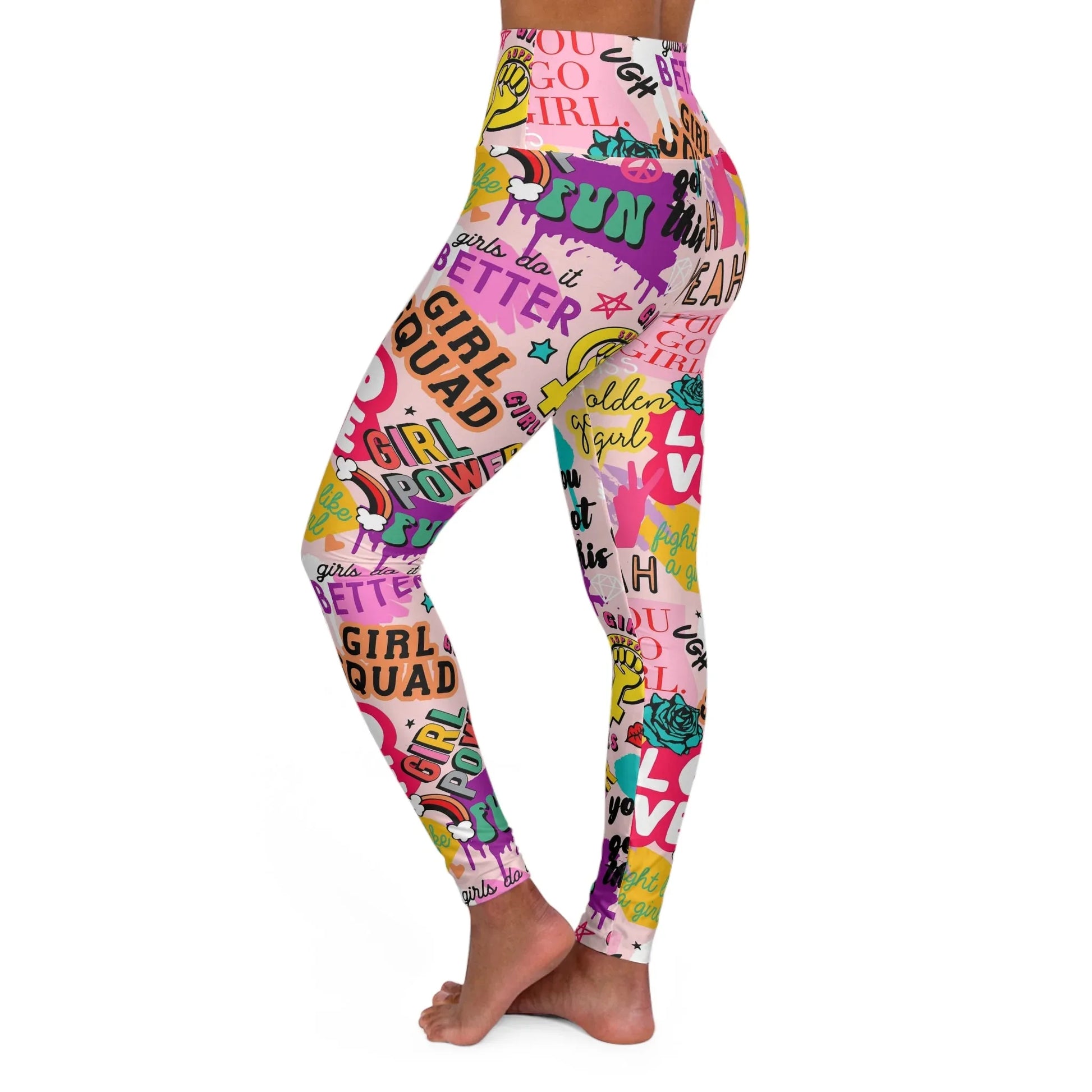 Girl Squad High Waisted Yoga Leggings - All Over Prints