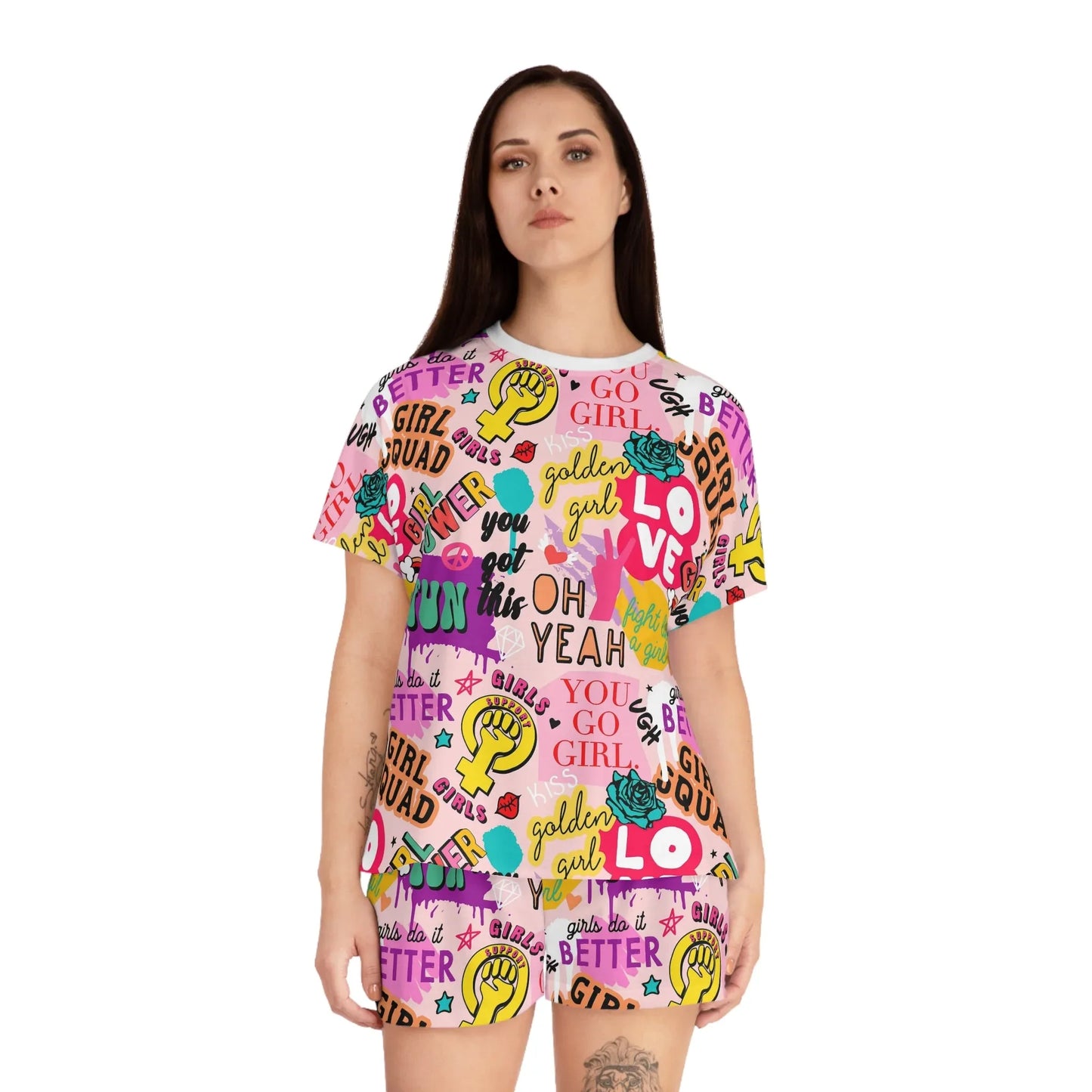 Girl Squad Short Pajama Set - All Over Prints