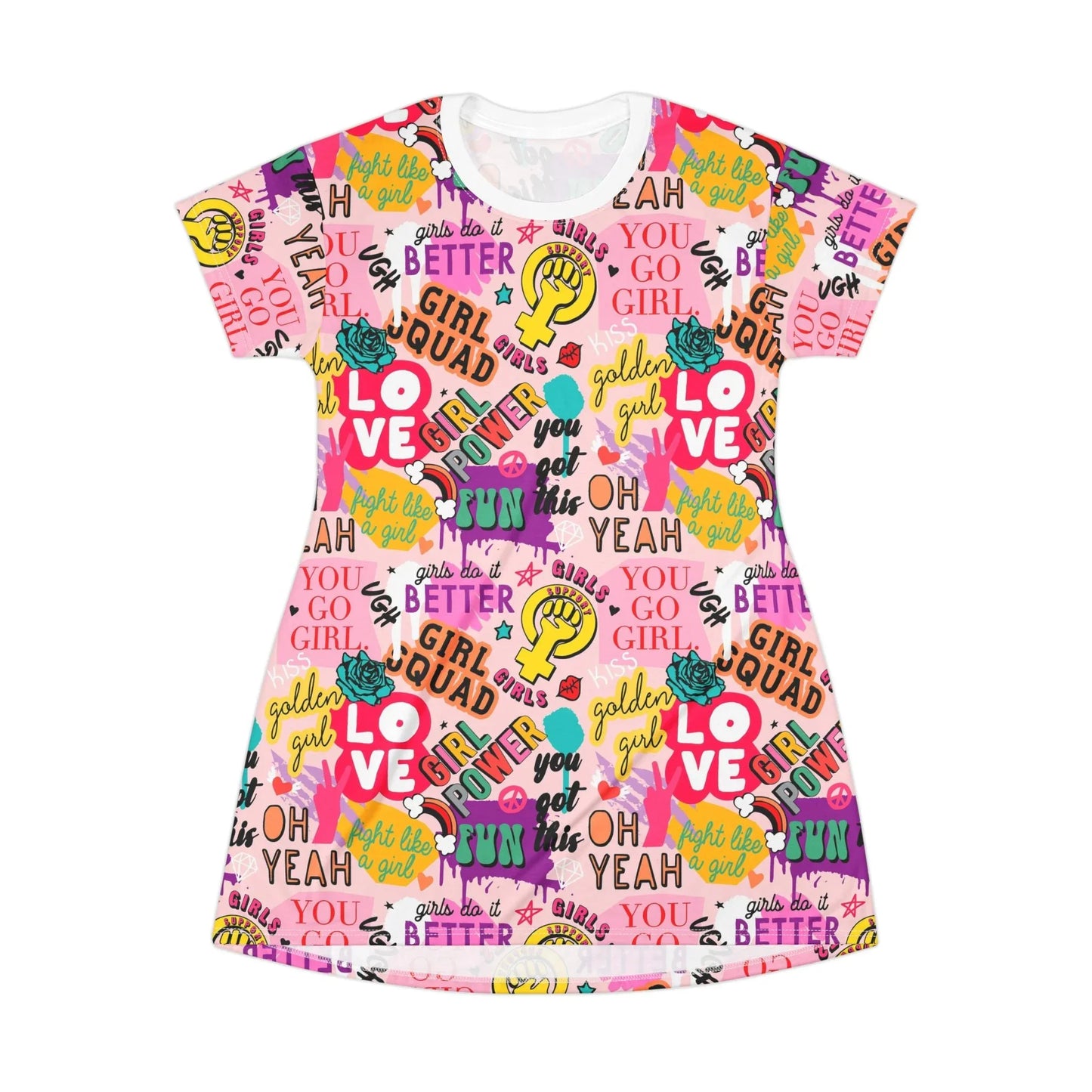 Girl Squad T-Shirt Dress - XS - All Over Prints