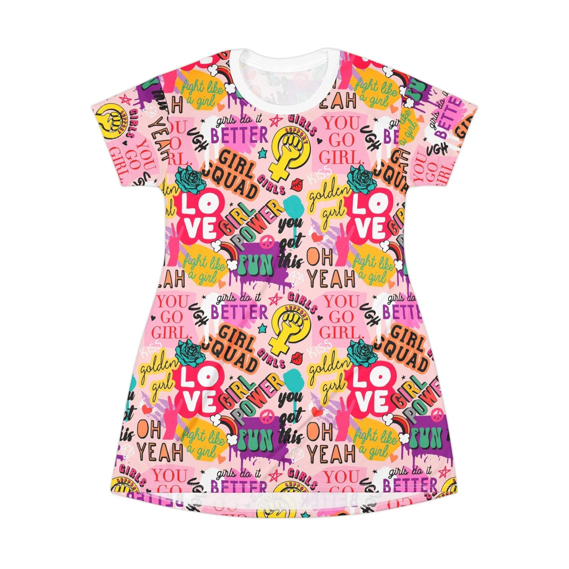 Girl Squad T-Shirt Dress - XS - All Over Prints