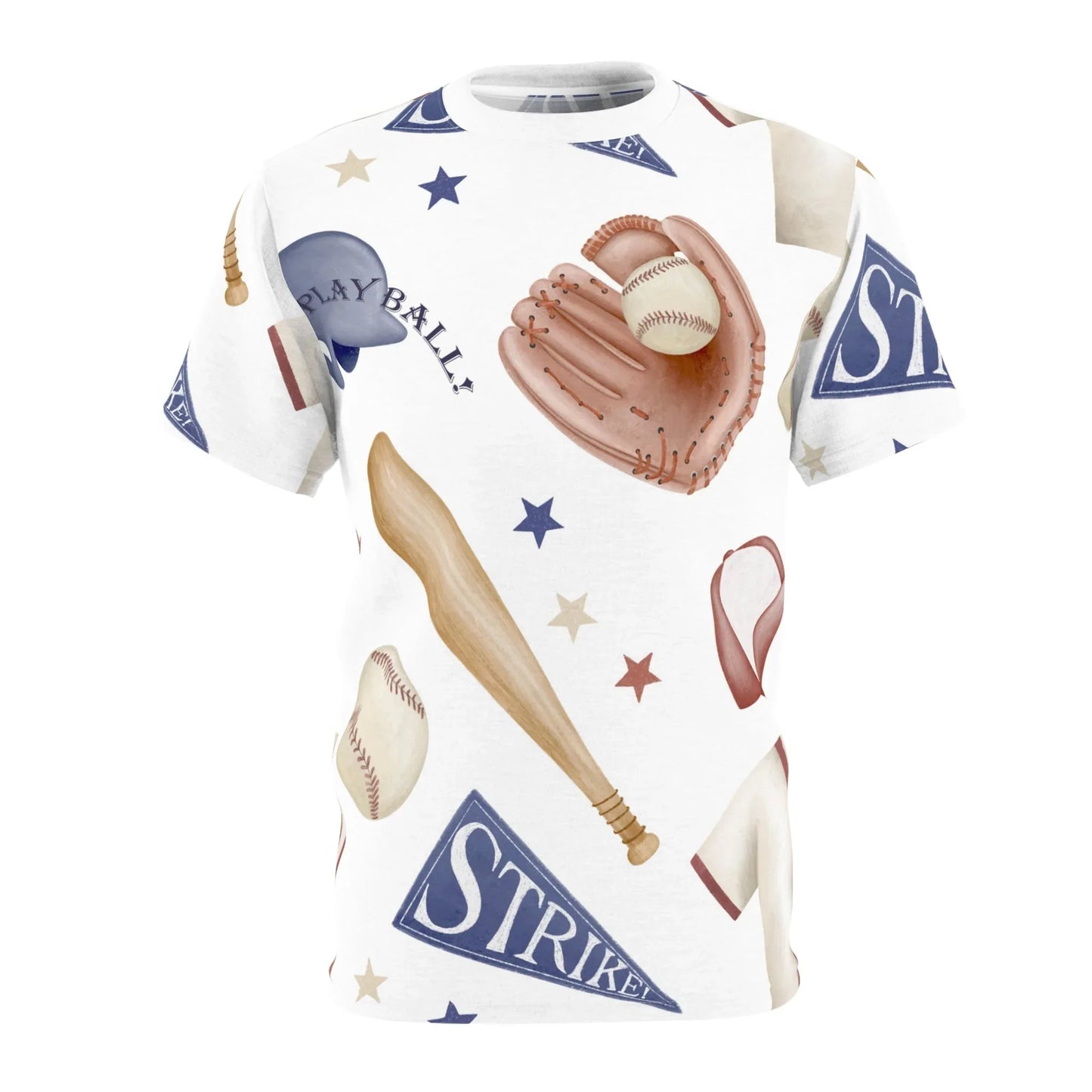 Home Run All-Over-Print T-Shirt - White stitching / 4 oz. / S - All Over Prints