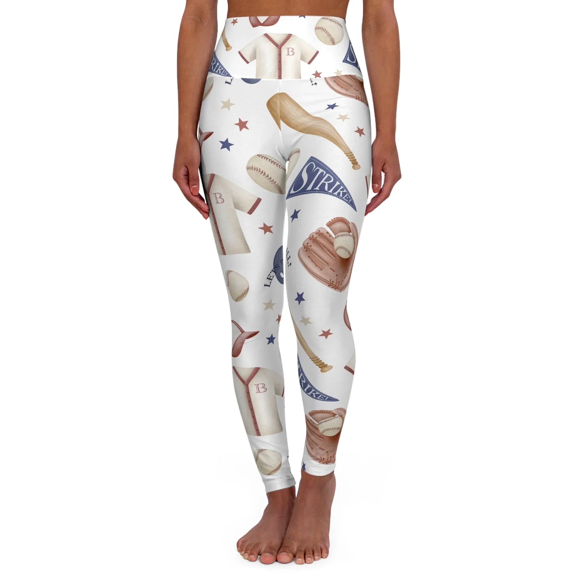 Home Run High Waisted Yoga Leggings - XS - All Over Prints