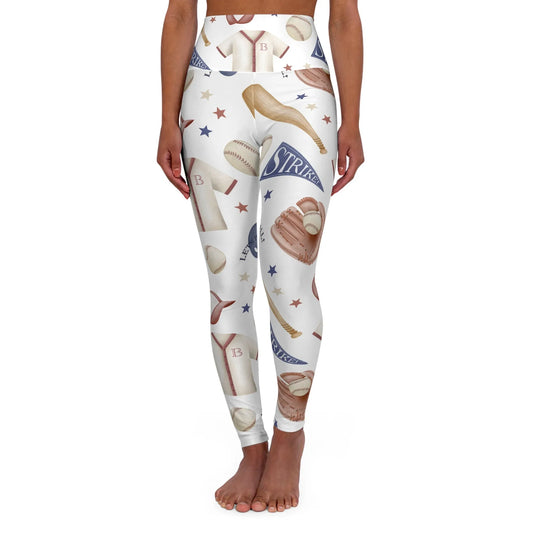 Home Run High Waisted Yoga Leggings - XS - All Over Prints
