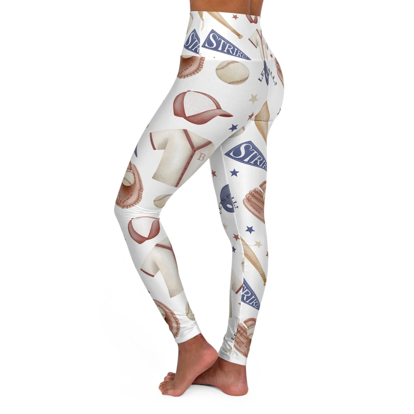 Home Run High Waisted Yoga Leggings - All Over Prints
