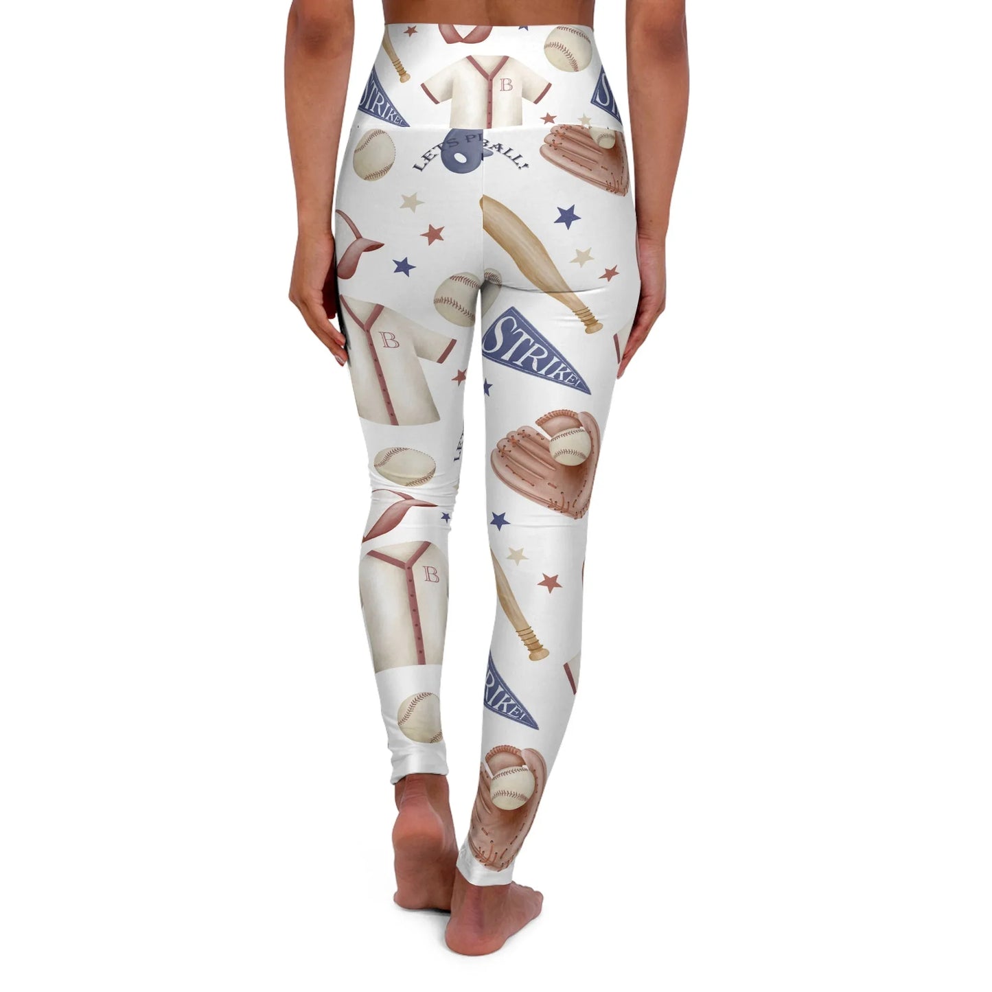 Home Run High Waisted Yoga Leggings - All Over Prints