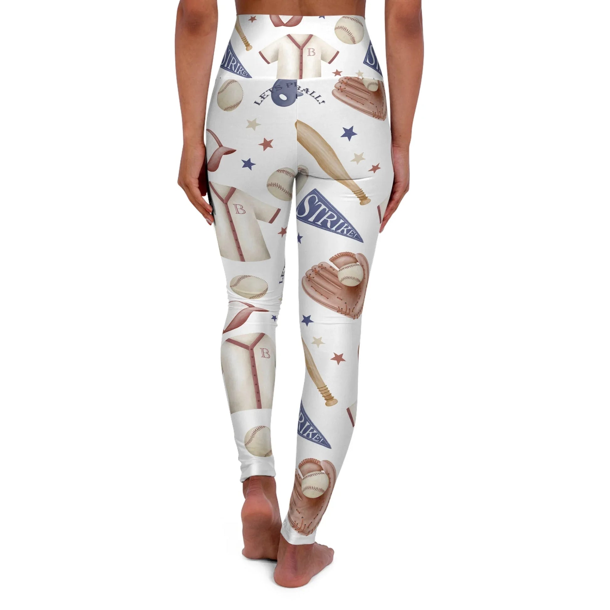 Home Run High Waisted Yoga Leggings - All Over Prints