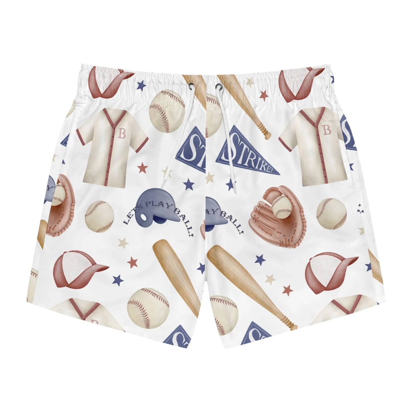 Home Run Swim Trunks - L / Seam thread color automatically matched to design - All Over Prints