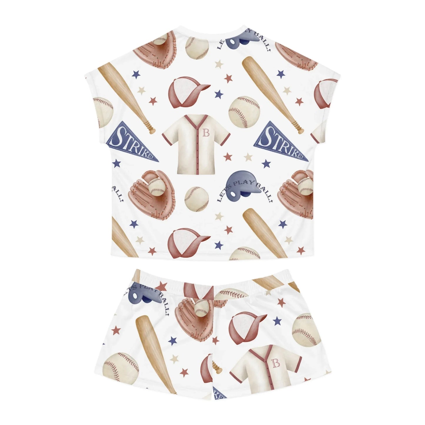 Home Run Women’s Short Pajama Set - All Over Prints