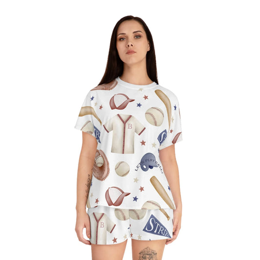 Home Run Women’s Short Pajama Set - All Over Prints