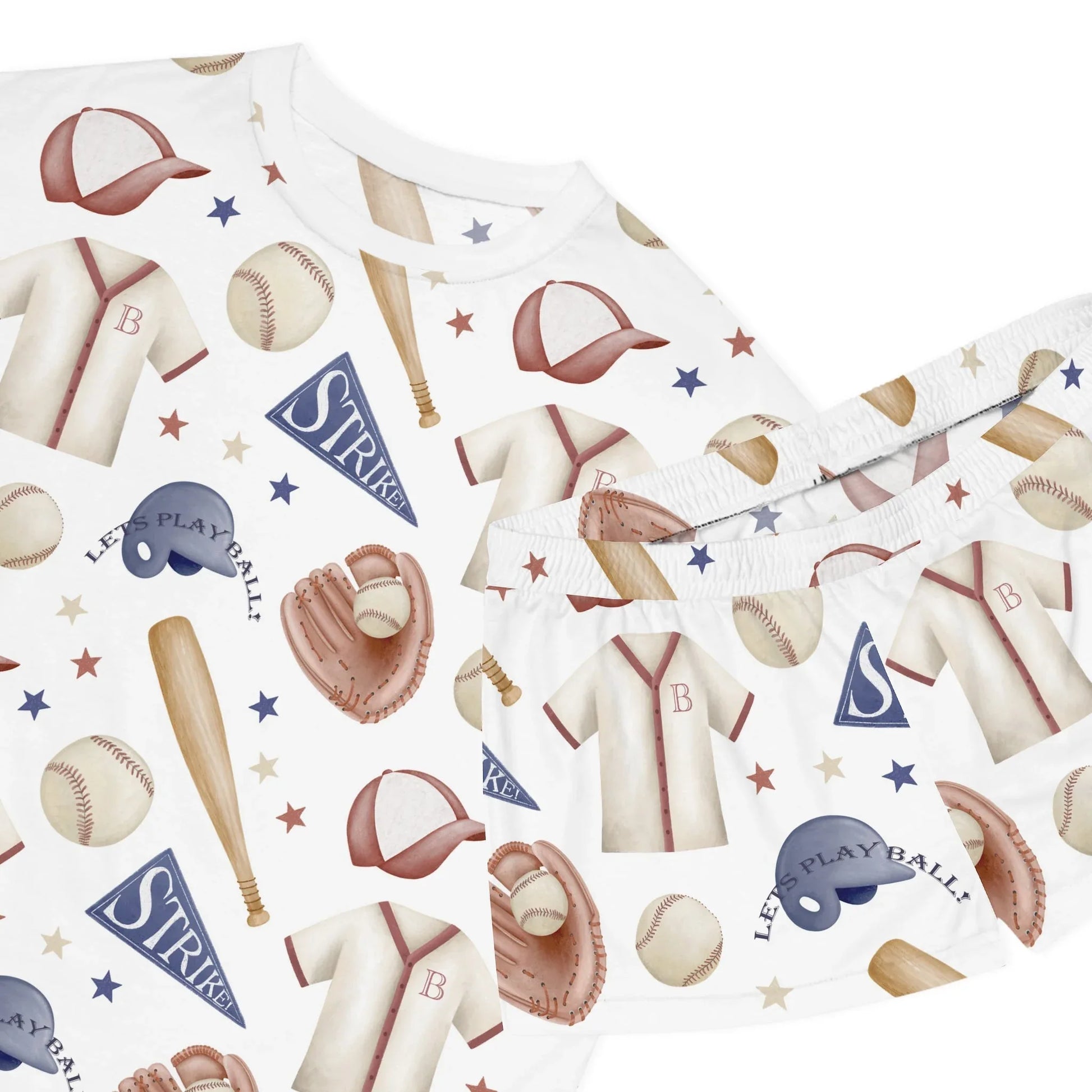 Home Run Women’s Short Pajama Set - All Over Prints