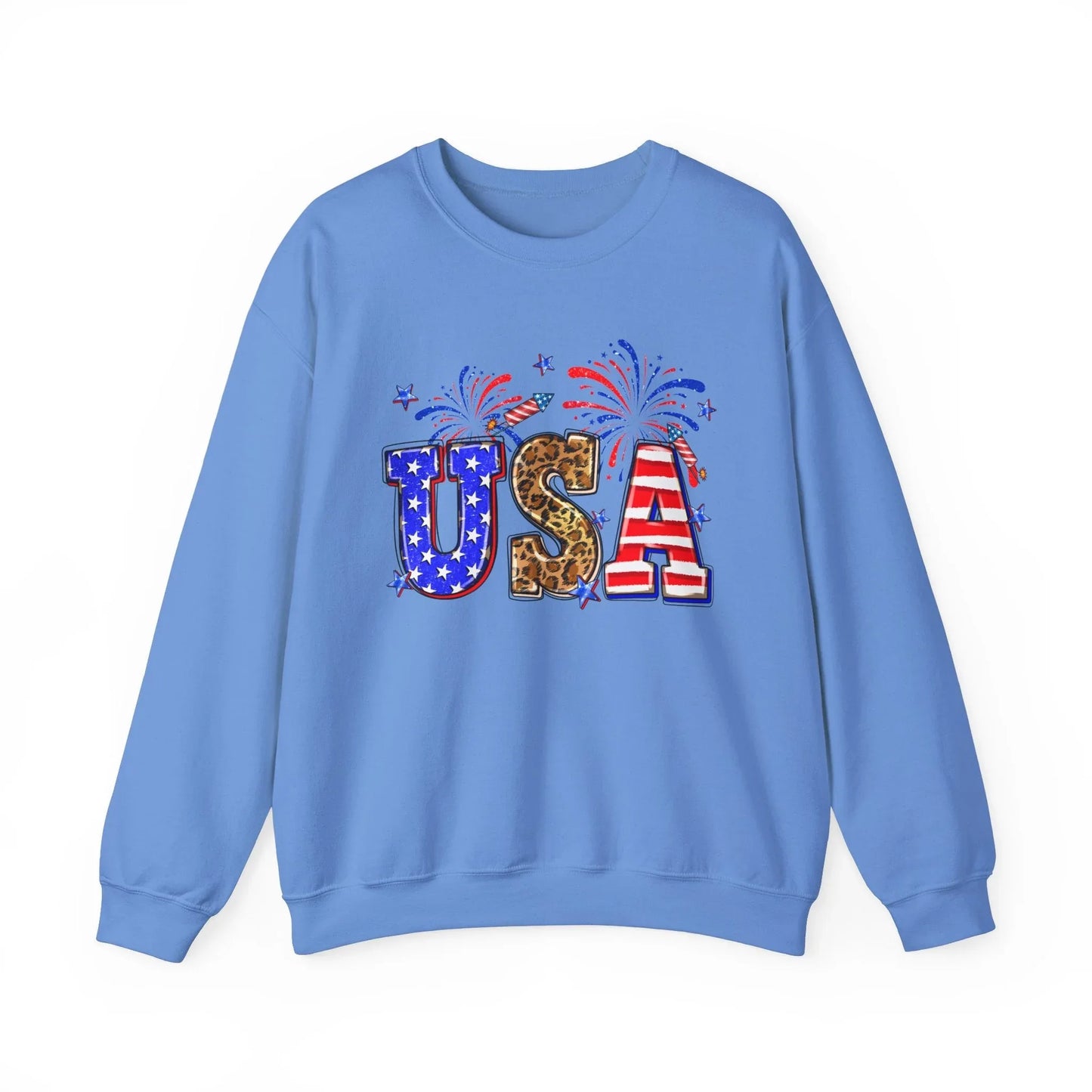 Independence Day Love Sweatshirt | Unisex - Carolina Blue / S
