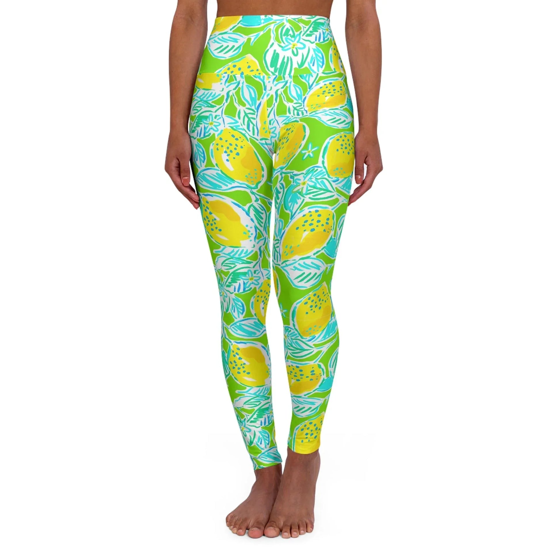 Lemonade Days High Waisted Yoga Leggings - XS - All Over Prints