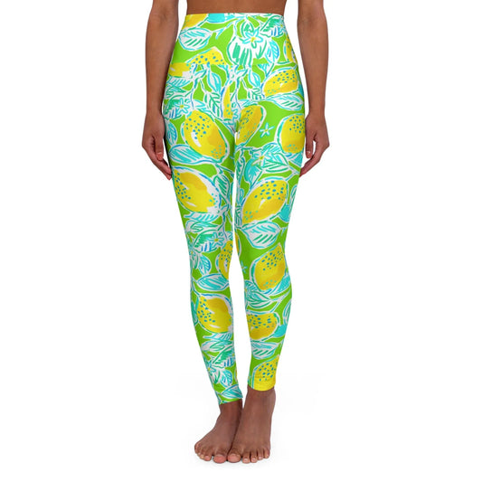 Lemonade Days High Waisted Yoga Leggings - XS - All Over Prints