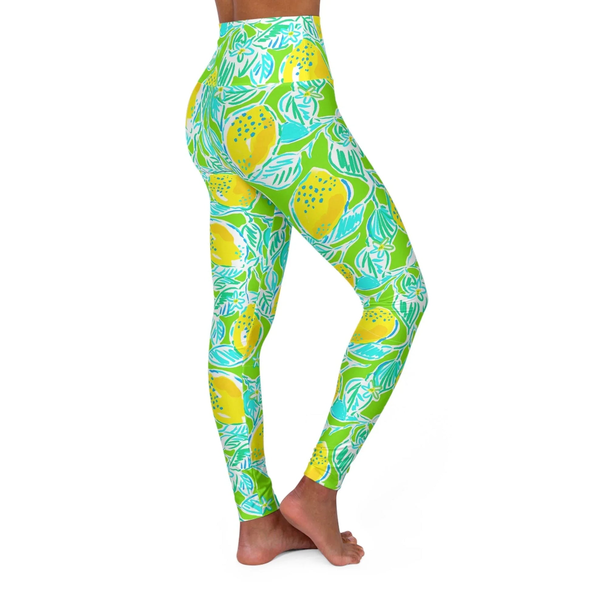 Lemonade Days High Waisted Yoga Leggings - All Over Prints