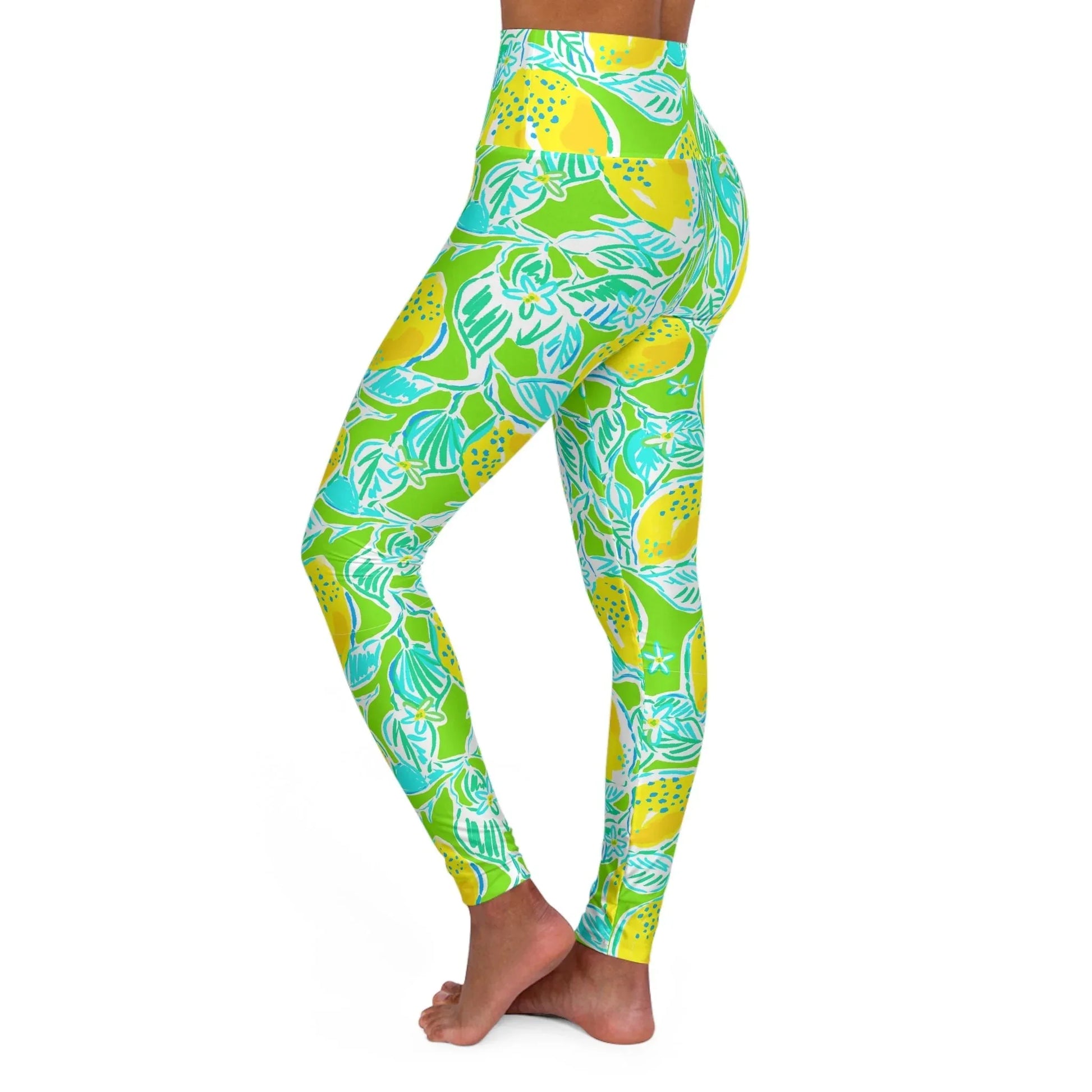 Lemonade Days High Waisted Yoga Leggings - All Over Prints