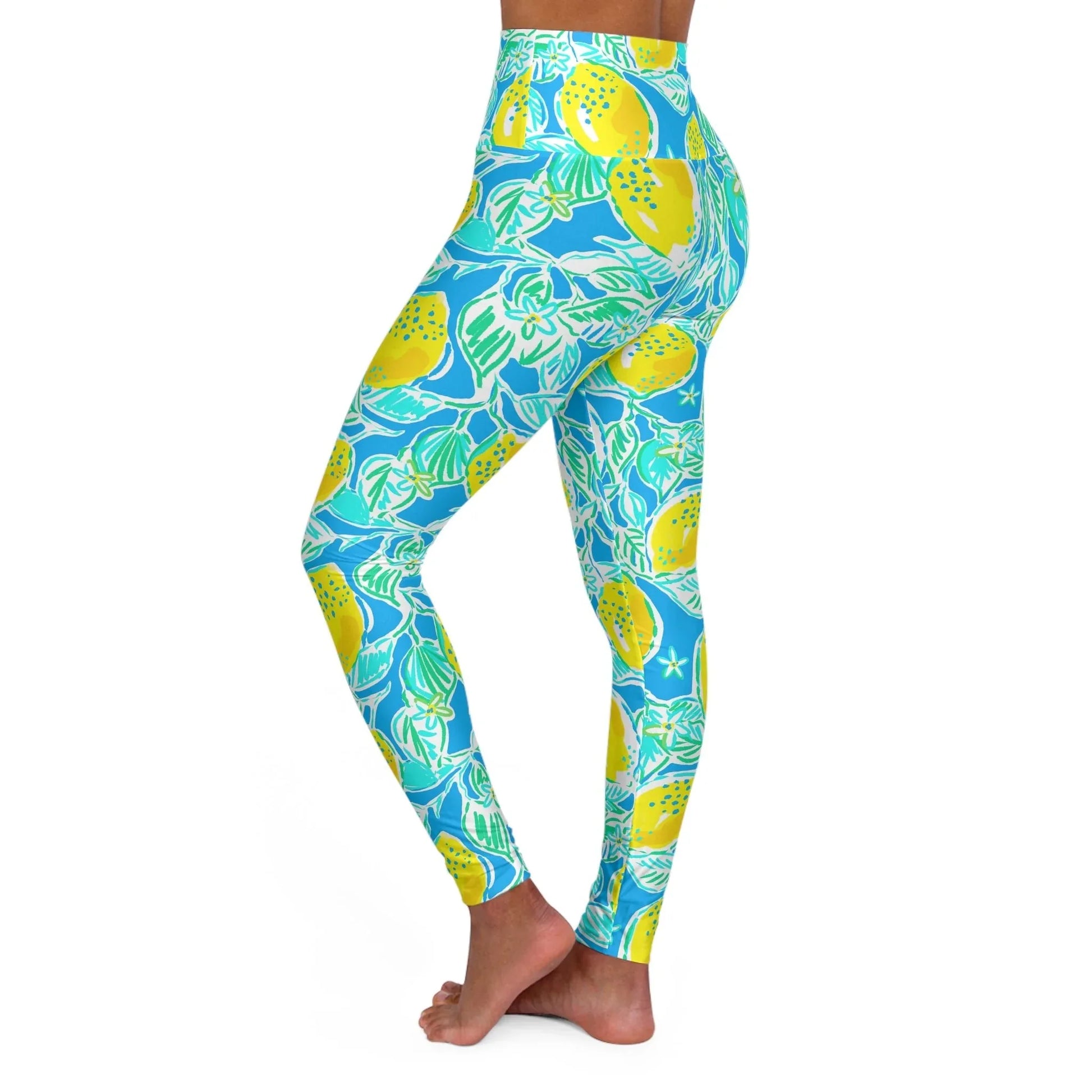 Lemonade Days High Waisted Yoga Leggings - All Over Prints