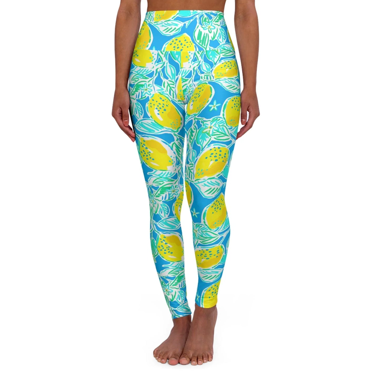 Lemonade Days High Waisted Yoga Leggings - XS - All Over Prints