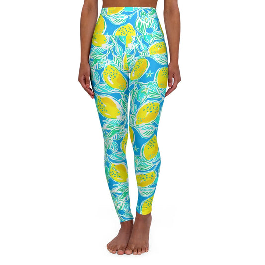 Lemonade Days High Waisted Yoga Leggings - XS - All Over Prints