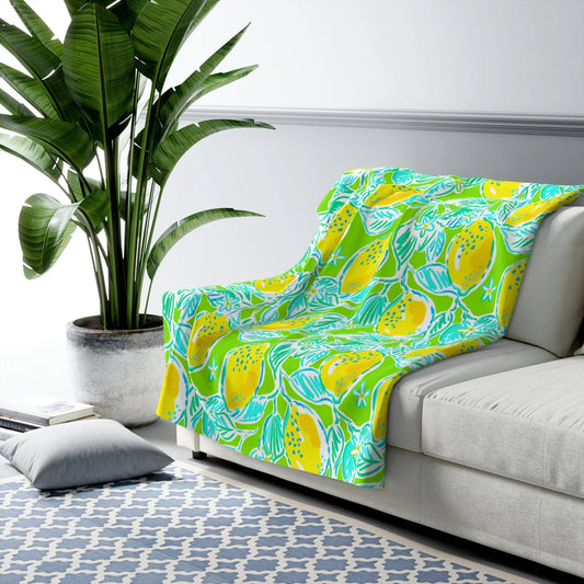 Lemonade Days Sherpa Fleece Blanket - 50’’ × 60’’ - Home Decor