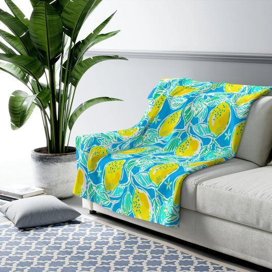 Lemonade Days Sherpa Fleece Blanket - 50’’ × 60’’ - Home Decor