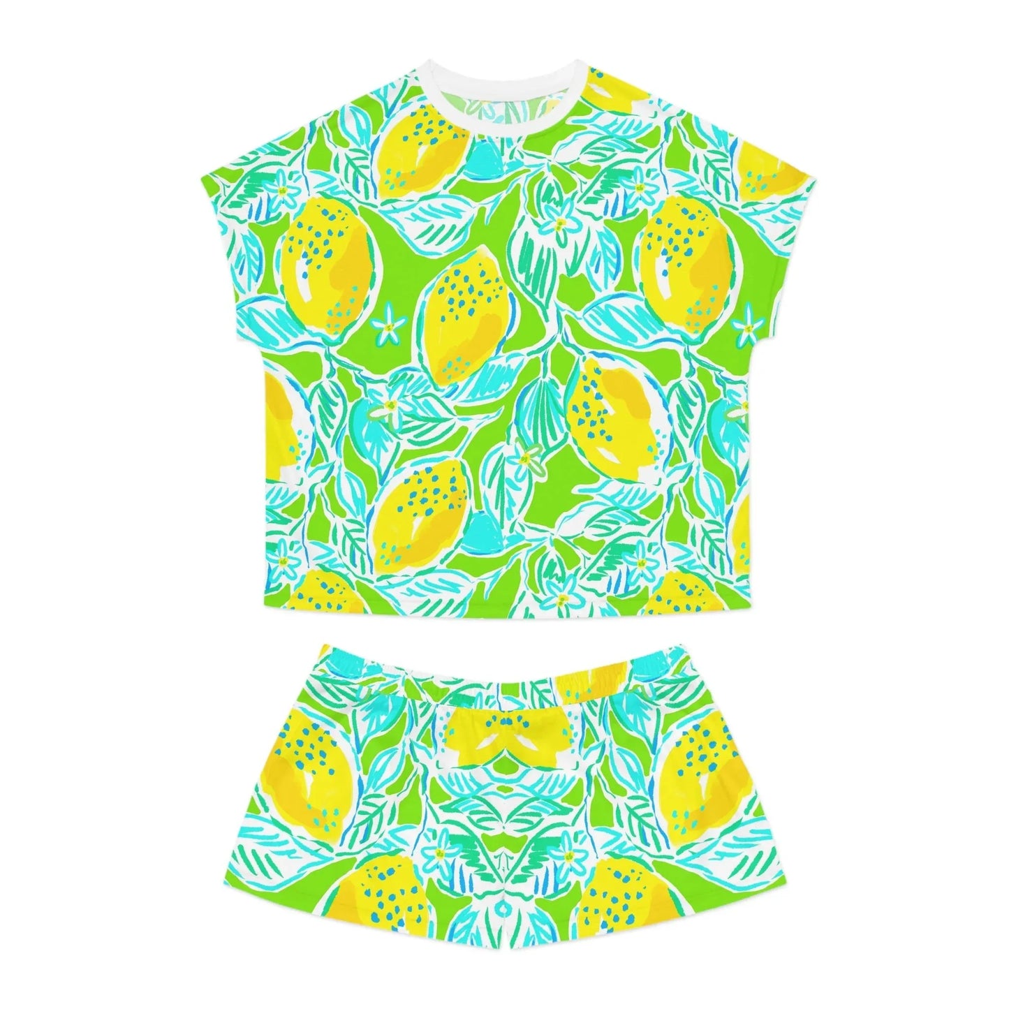 Lemonade Days Women’s Short Pajama Set - S / White - All Over Prints