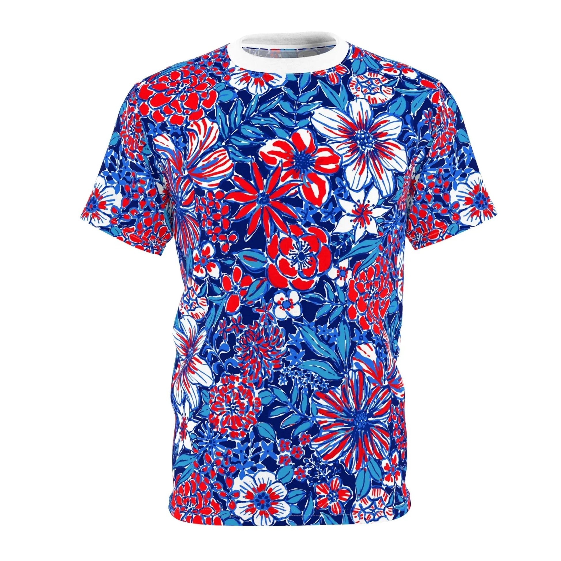 Liberty Garden All-Over-Print T-Shirt - White stitching / 4 oz. / S - All Over Prints