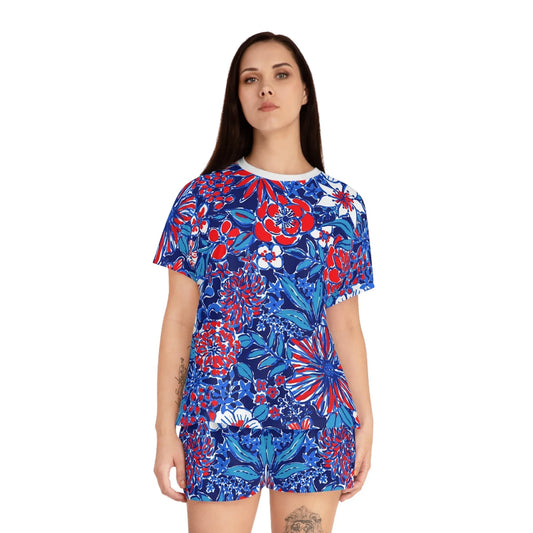 Liberty Garden Women’s Short Pajama Set - All Over Prints
