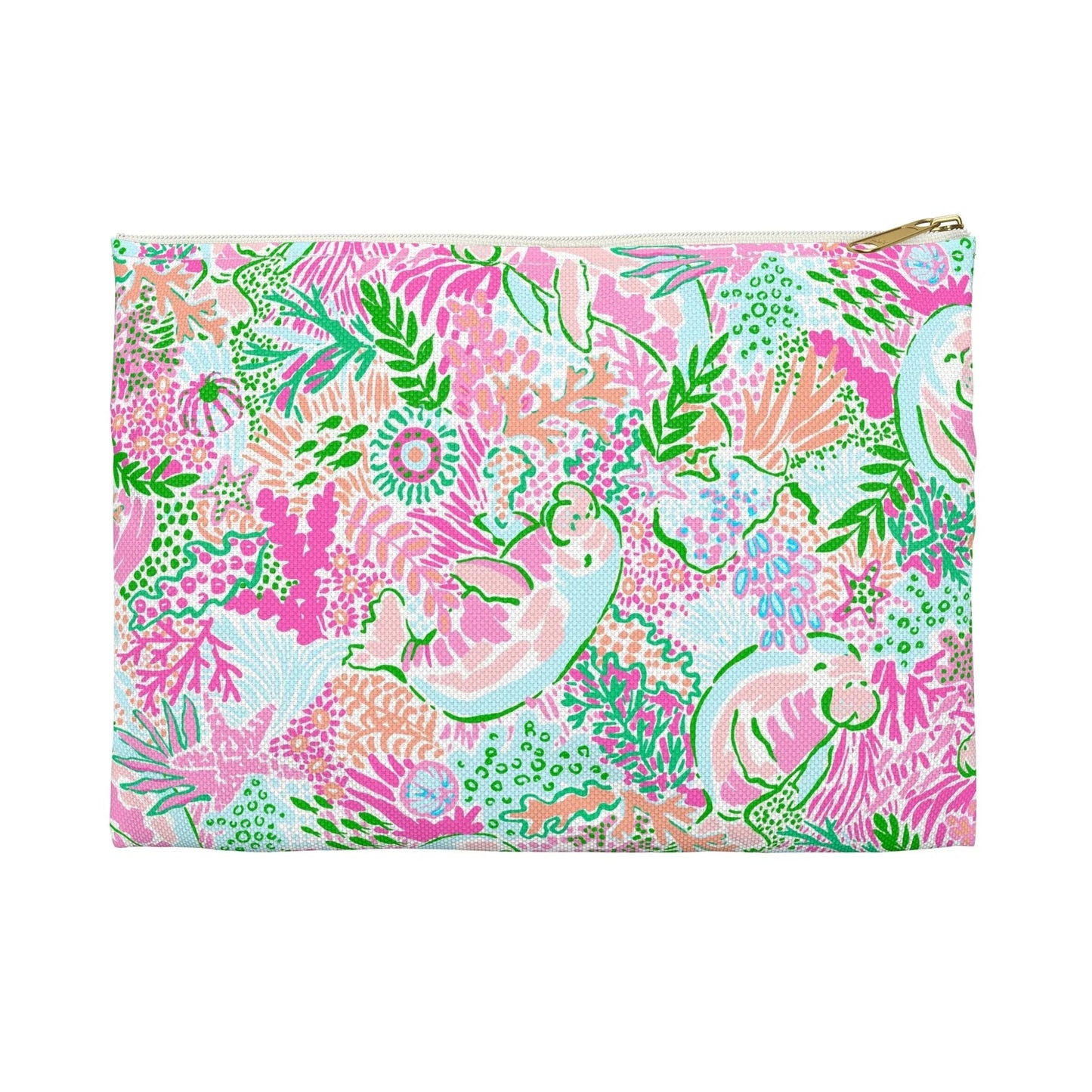 Manatee Paradise Accessory Pouch - Small / White zipper - Bags