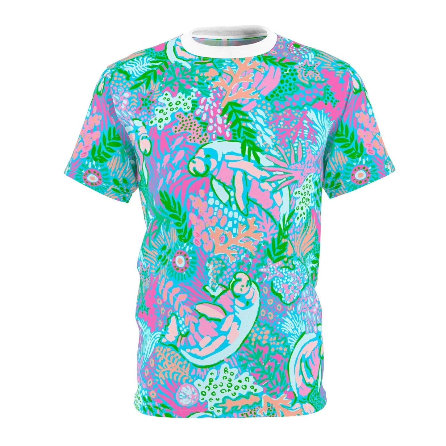 Manatee Paradise All-Over-Print T-Shirt - White stitching / 4 oz. / S - All Over Prints