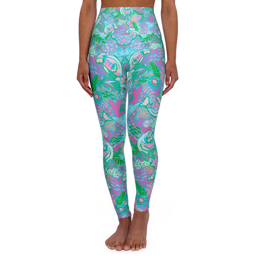 Manatee Paradise High Waisted Yoga Leggings - XS - All Over Prints